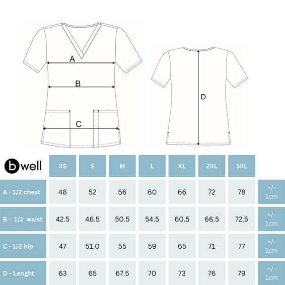 Tunică de protecție Bwell BAMBINA Femei,imprimeu butterflies-flowers