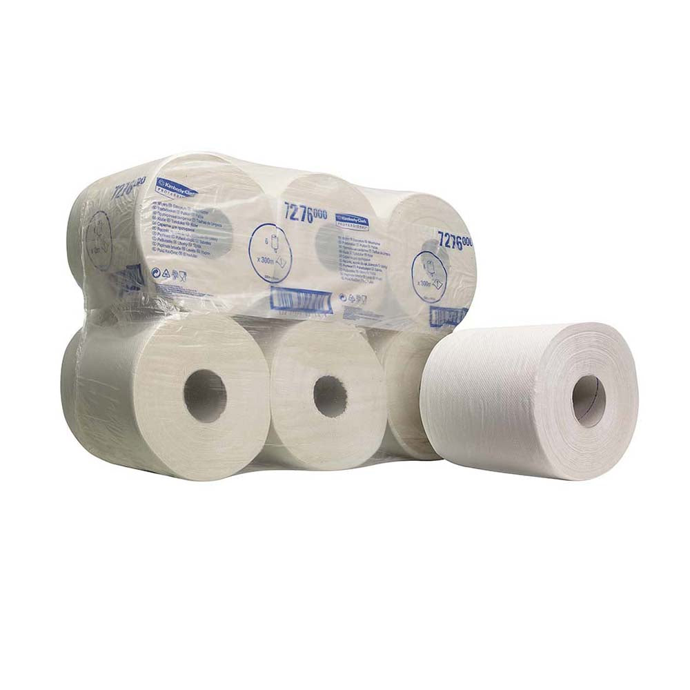 Lavete industriale Kimberly-Clark WypAll L10 Essential 7276, derulare centrală, 300m