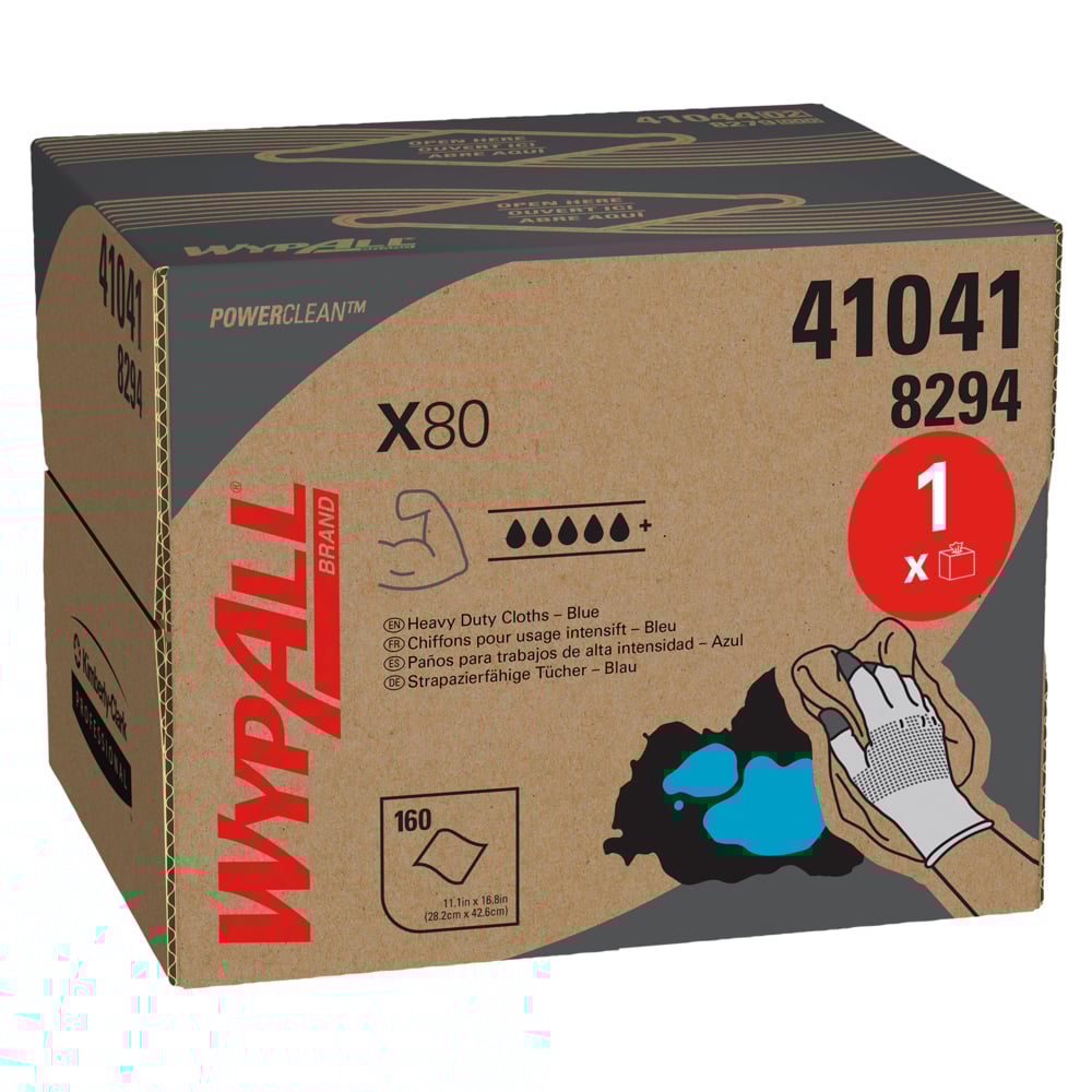 Lavete industriale Kimberly-Clark WypAll X80 Power Clean 8294, BRAG Box, reutilizabile, 160 lavete/cutie
