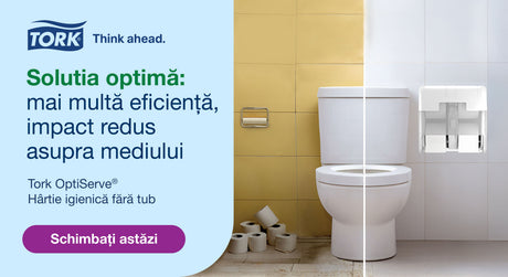Tork OptiServe®: alternativa inteligentă a sistemelor convenționale de hârtie igienică