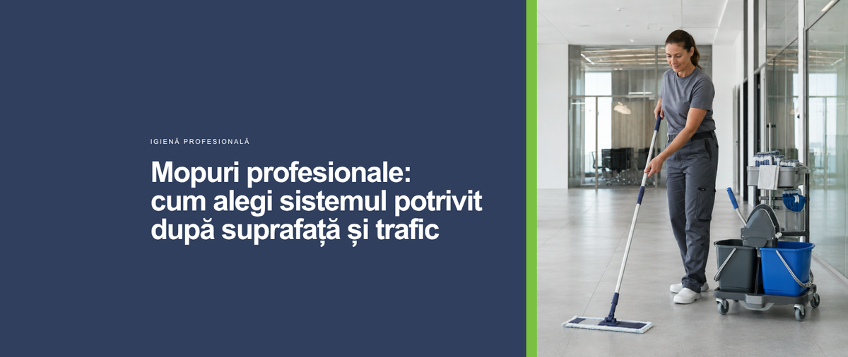 Mopuri profesionale: cum alegi sistemul potrivit după suprafață și trafic