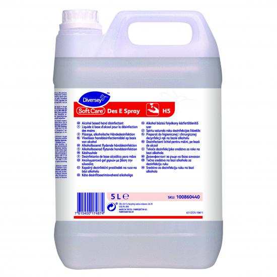 Soft Care Des E Spray  - Dezinfectant lichid pentru mâini, pe bază de alcool 5L