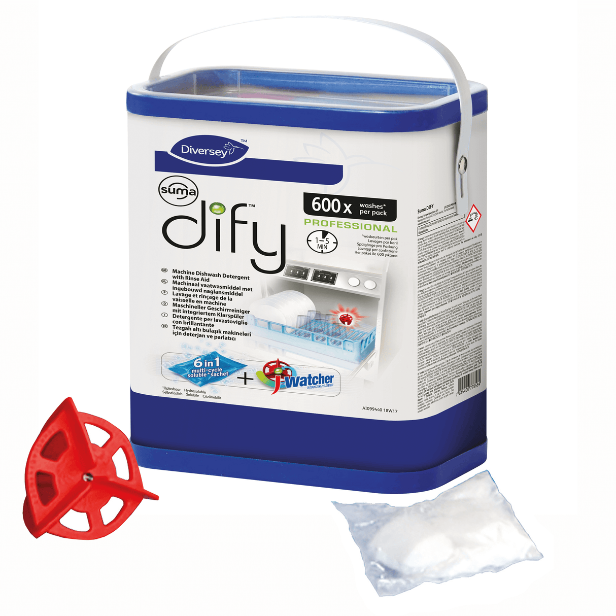 Suma DIFY - Detergent cu aditiv de clătire încorporat, pentru mașini de spălat vase 60 buc/cut