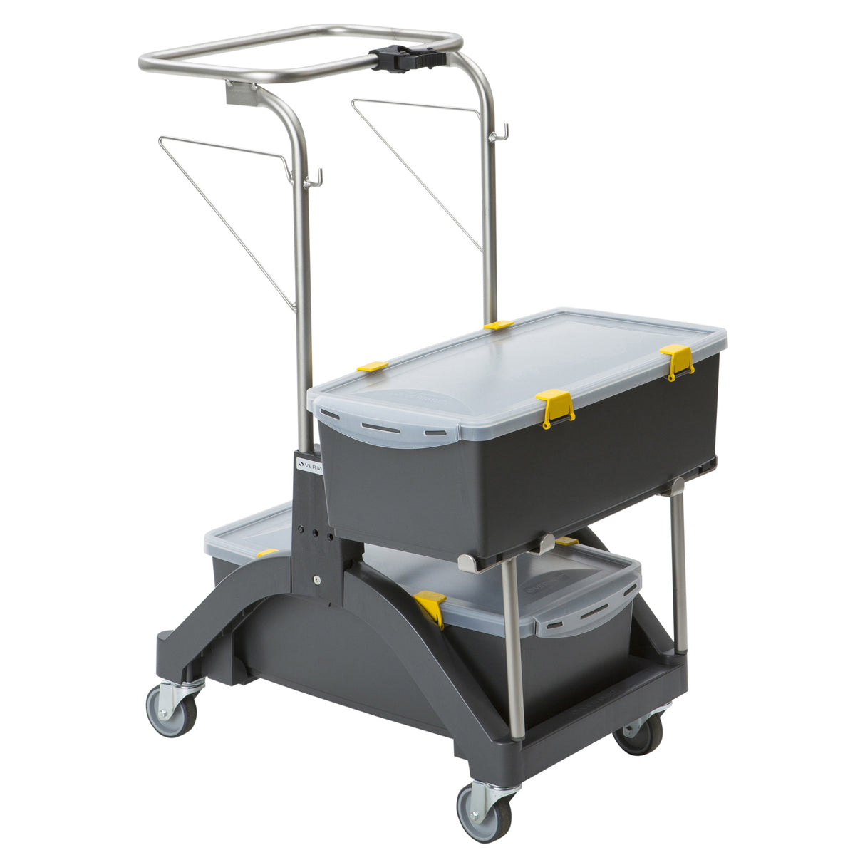 Cărucior mop Vermop AquvaVIZ Moboxx, cu modul Pre-Wash, 2 cutii Moboxx, 70L