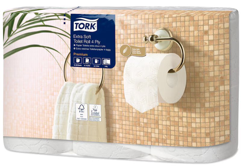 Rolă de hârtie igienică obișnuită Tork Extra Soft Premium, 18.75m