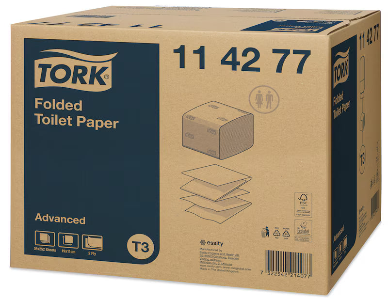 Hârtie igienică Tork pliată Advanced, 252 foi/pachet
