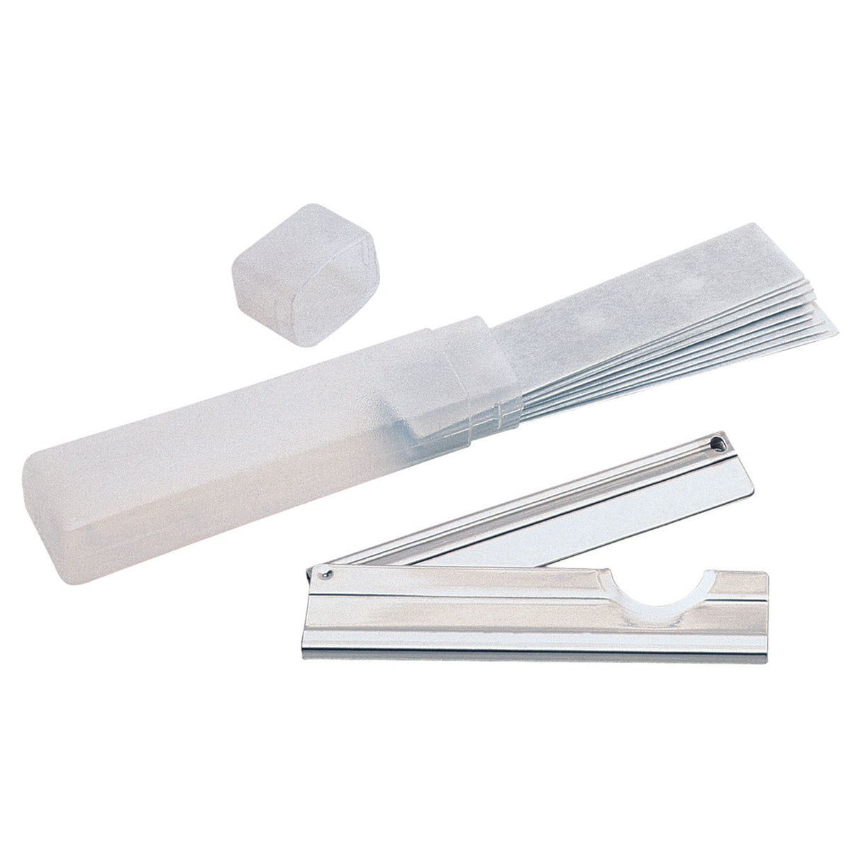 Vermop - Suport realizat din inox, prevăzut cu 10 lamele de rezervă, compatibile cu toate scraperele Vermop