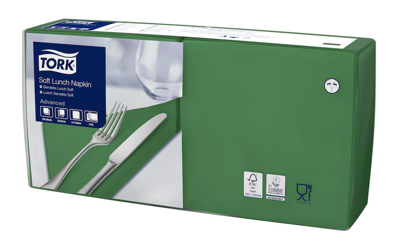 Șervețele de masă Tork Luch, 3 straturi, verde inchis