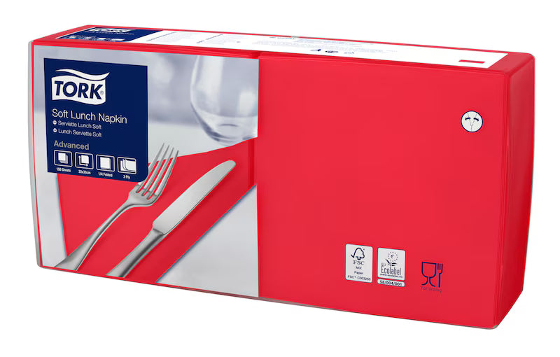 Șervețele de masă Tork Soft, 3 straturi, rosu
