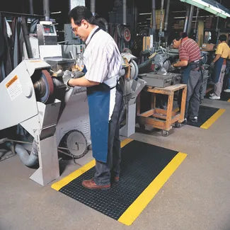 Covoraș ergonomic industrial NoTrax Cushion Trax, 61 x 91 cm, negru/galben