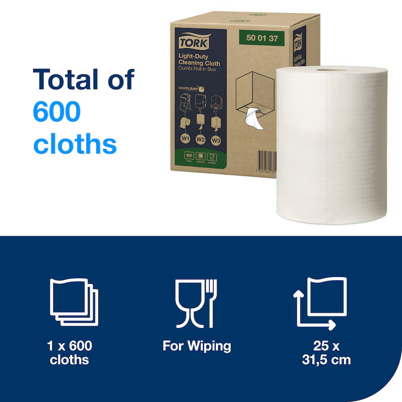 Lavete Tork pentru curățare ușoară, 600 porții/rolă