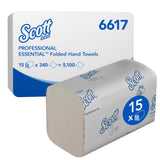 Prosoape de hârtie pliate Kimberly-Clark Scott Essential Interfold 6617, V-Fold, 340 foi/pachet