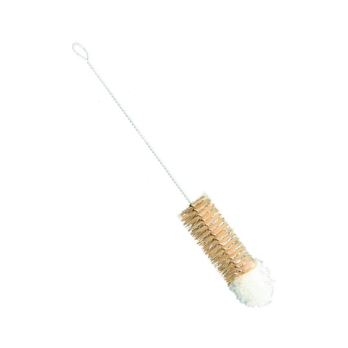 Perie cu cap de lână pentru curățare delicată, păr moale galben din bumbac, 270 x Ø30 mm