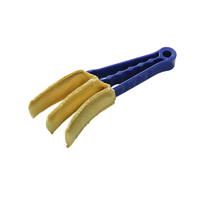 Curățător jaluzele verticale cu microfibră, mânere albastru, rezistent până la 60°C