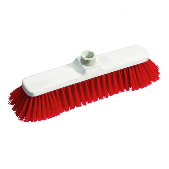 Mătură moale, peri PBT roșii despicați, 280x50x95 mm, certificată HACCP