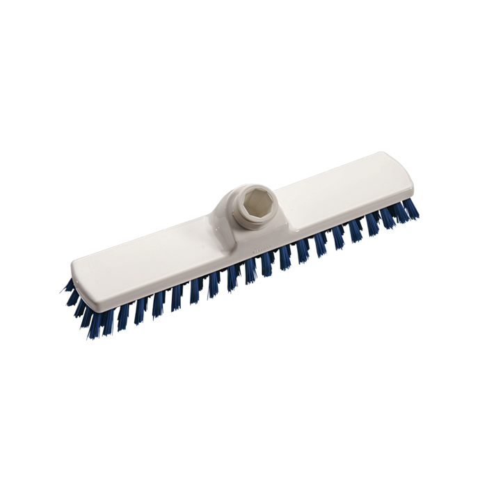 Perie dură, 280x50x90 mm, mâner PP alb, peri PBT albaștrii, certificat HACCP
