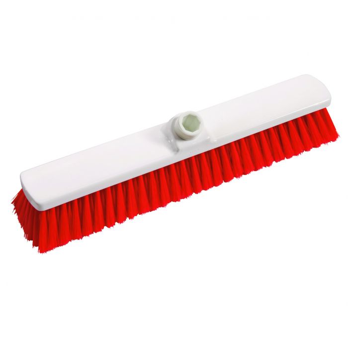 Mătură mare pentru încăperi, cu peri moi, 400 mm, alb-roșu