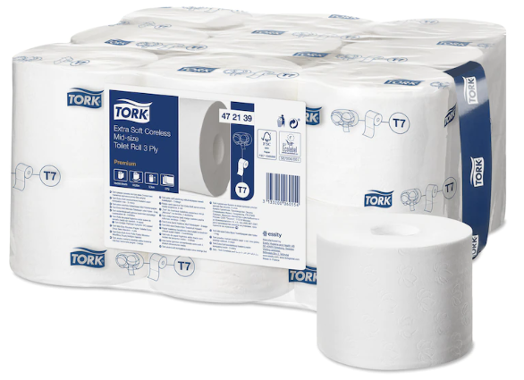 Tork hârtie igienică rolă fără tub Extra Soft Premium, dimensiune medie, 63.25m