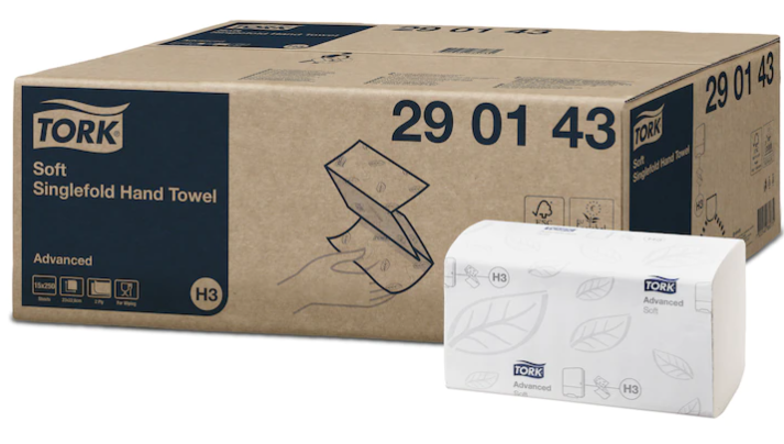 Prosoape hârtie pliate V‑fold, Tork Advanced, 250 foi/pachet