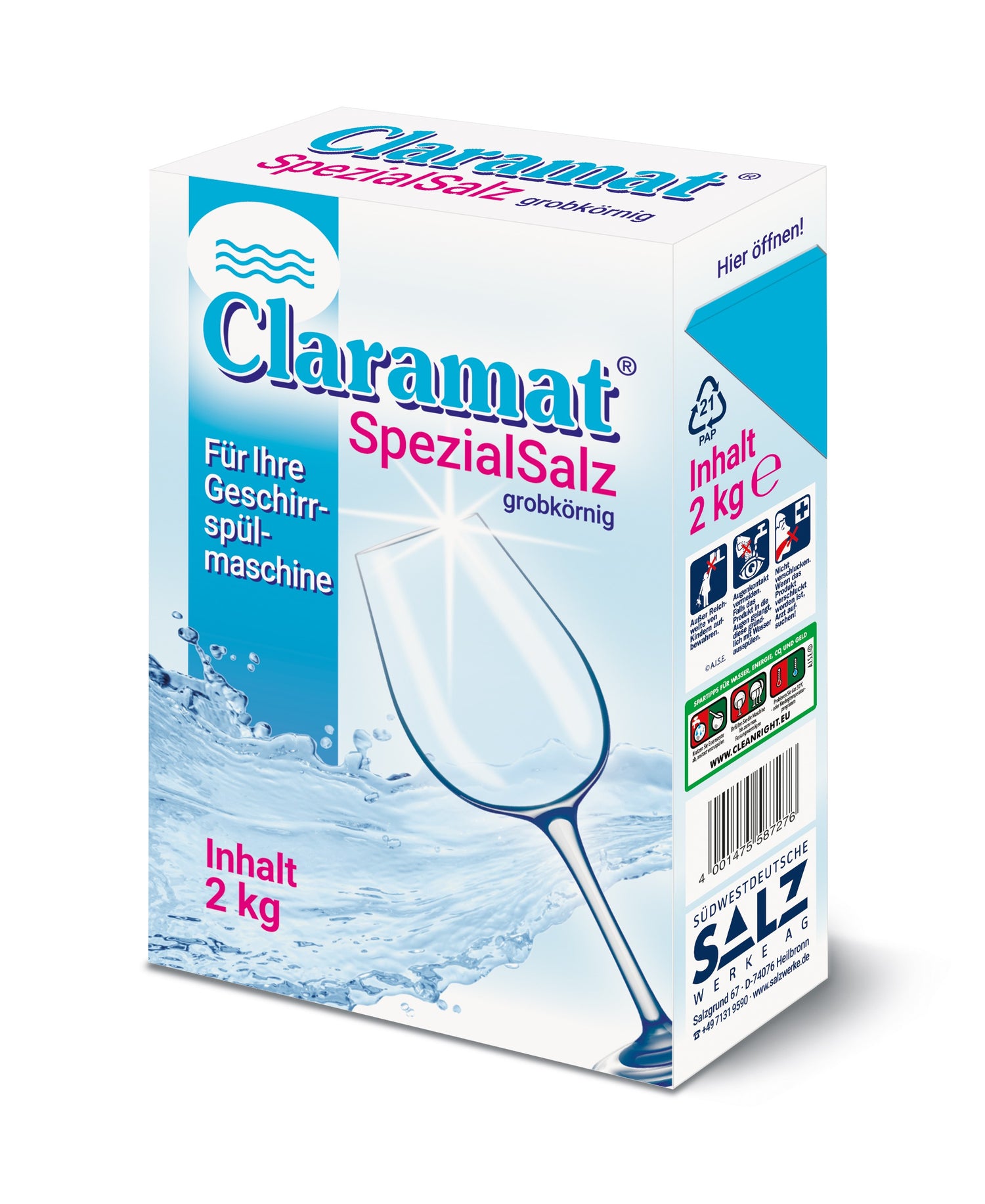 Claramat - sare pentru mașina de spălat vase 2 kg
