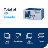 Lavete profesionale pentru curățare Tork 194450 W8, albastre, 40 buc/pachet