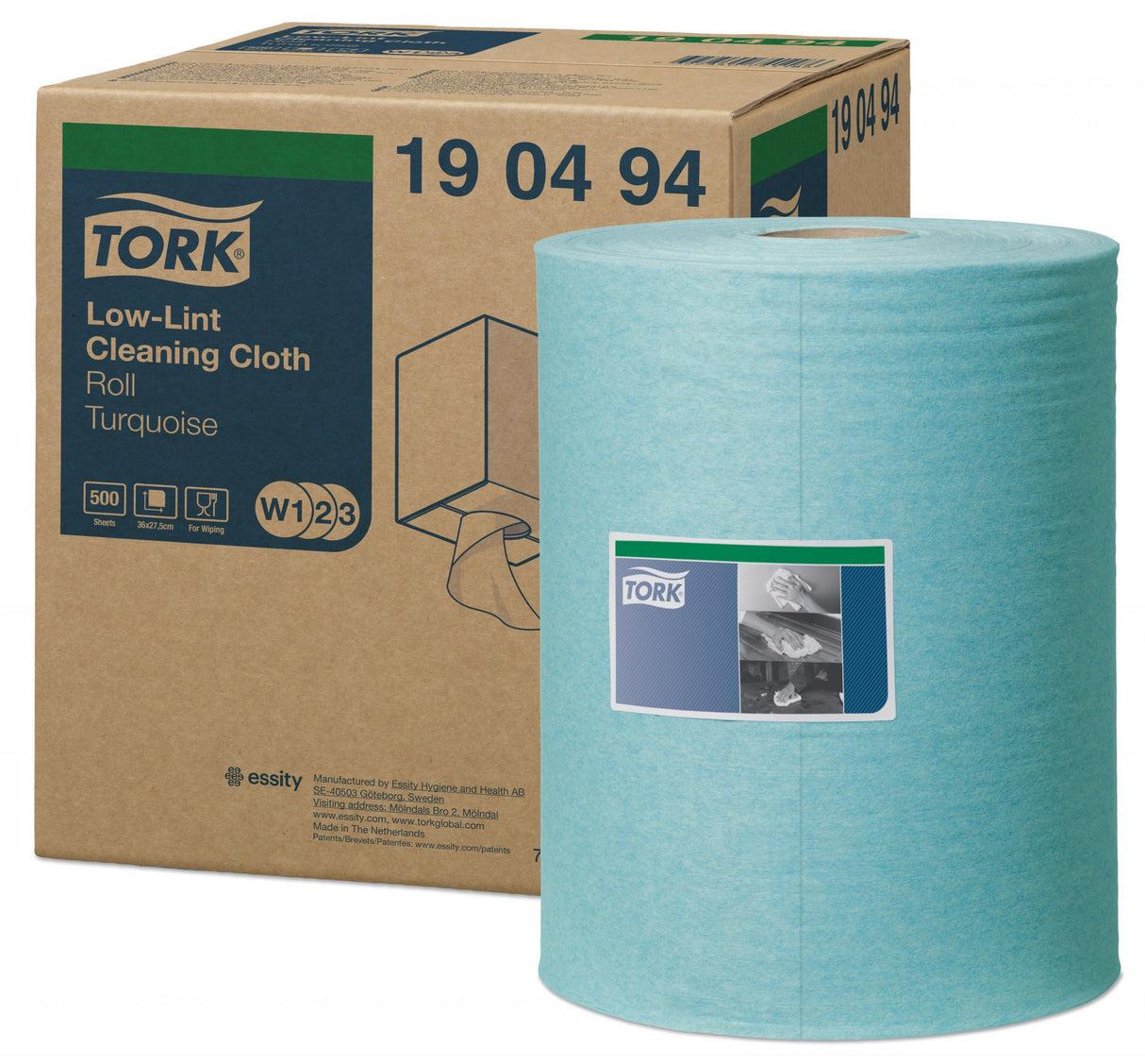 Lavetă pentru curățare Tork Low-Lint, 500 porții/rolă, 180m