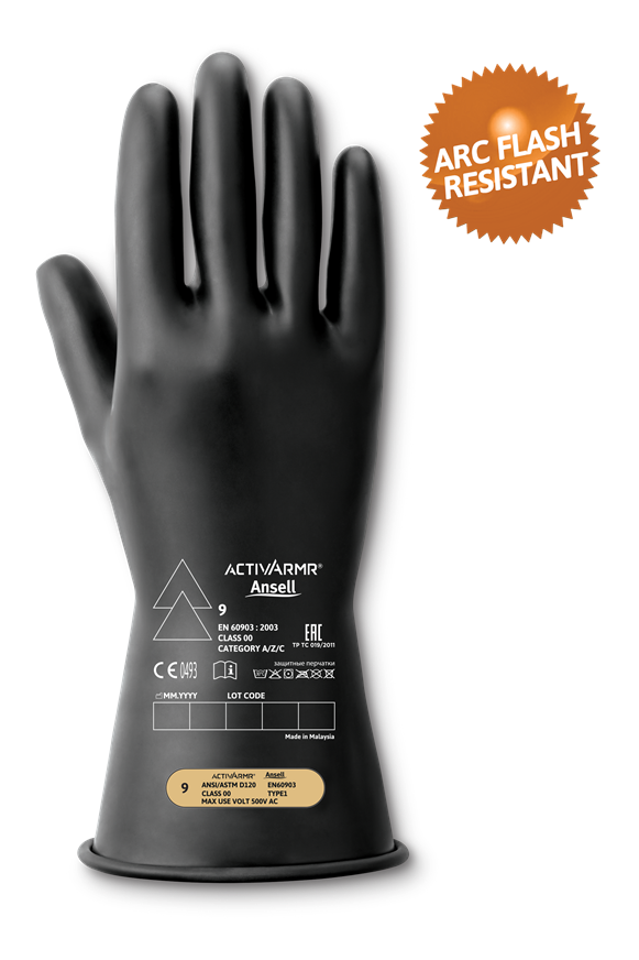 Mănuși electroizolante Ansell ActivArmr R0011BUL Class 00 disponibile la Bunzl Romania