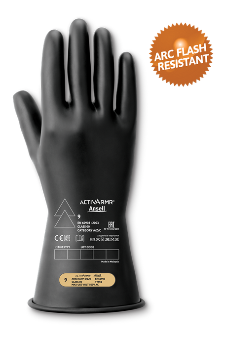 Mănuși electroizolante Ansell ActivArmr R0011BUL Class 00 disponibile la Bunzl Romania