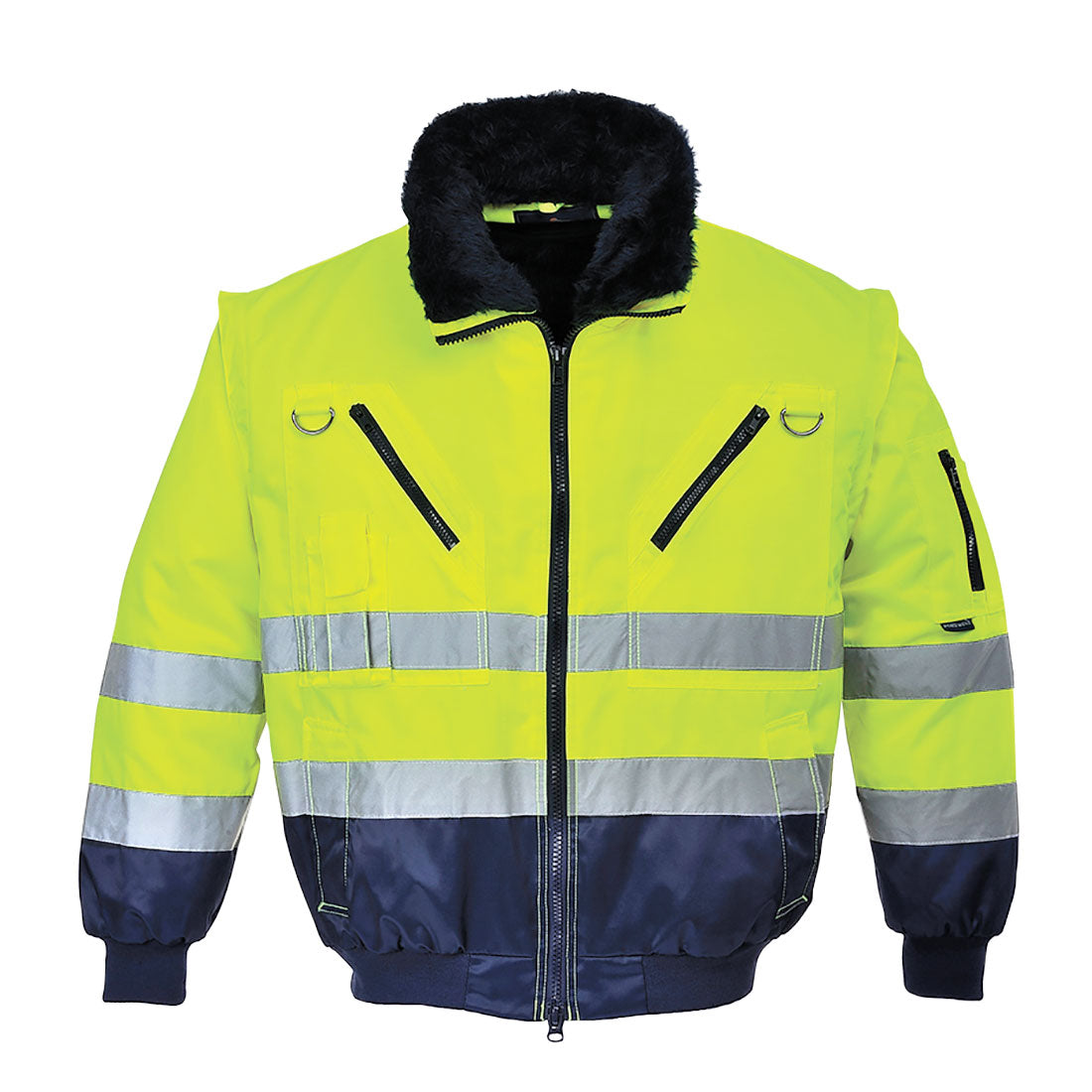 Jachetă de protecție Portwest PJ50 Pilot 3 in 1 Hi-Vis, Galben/Bleumarin