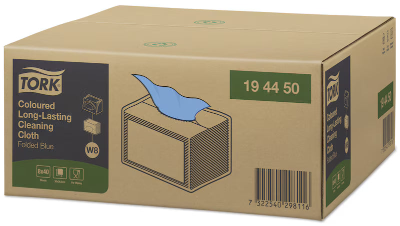 Lavete profesionale pentru curățare Tork 194450 W8, albastre, 40 buc/pachet