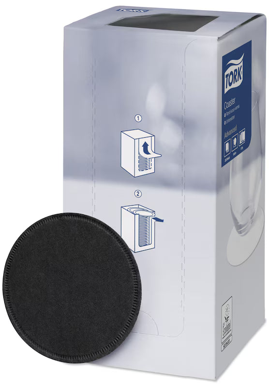 Suport hârtie/ coaster rotund, 8 straturi, negru