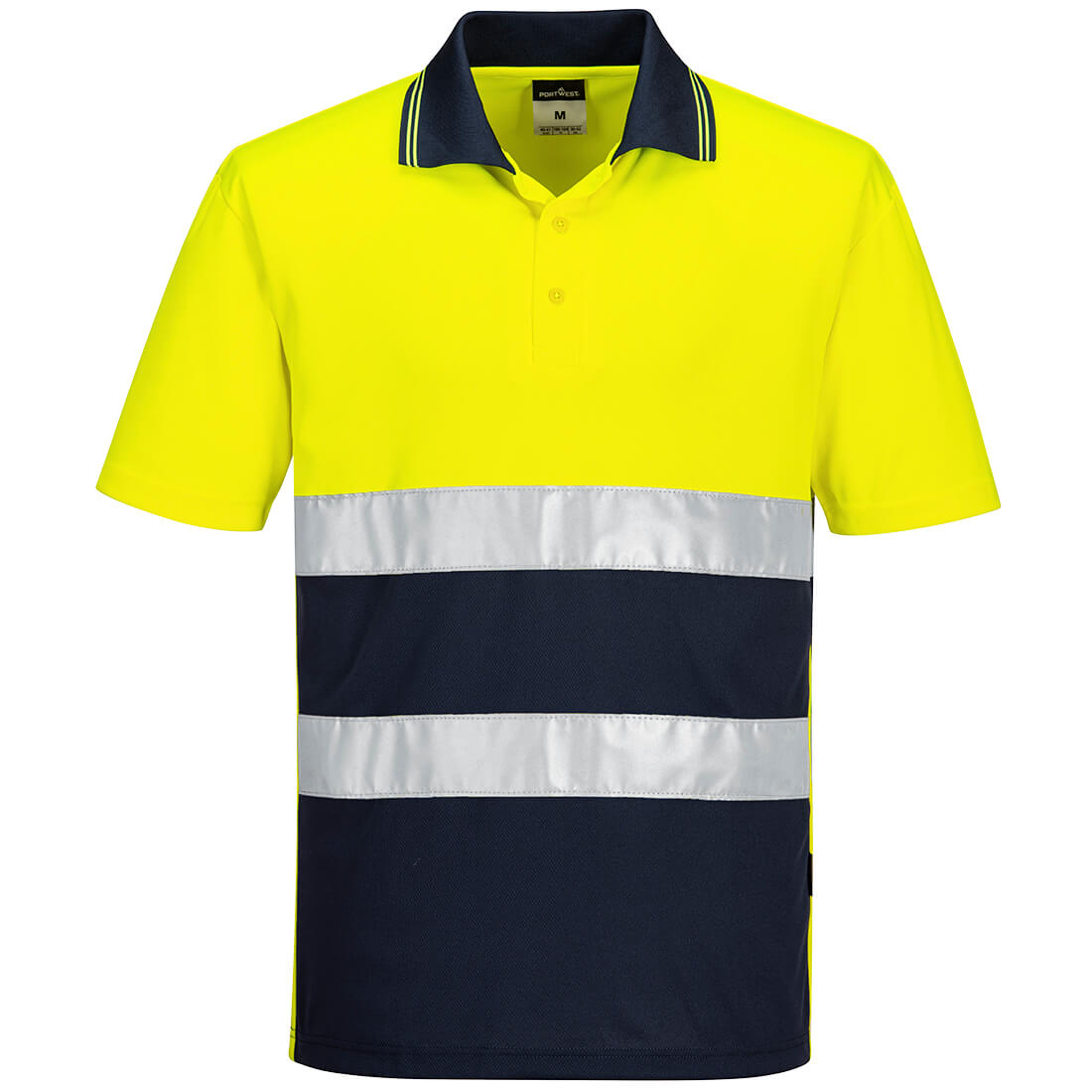 S175 - Tricou Polo Hi-Vis Lightweight Contrast S/S Galben/Bleumarin
