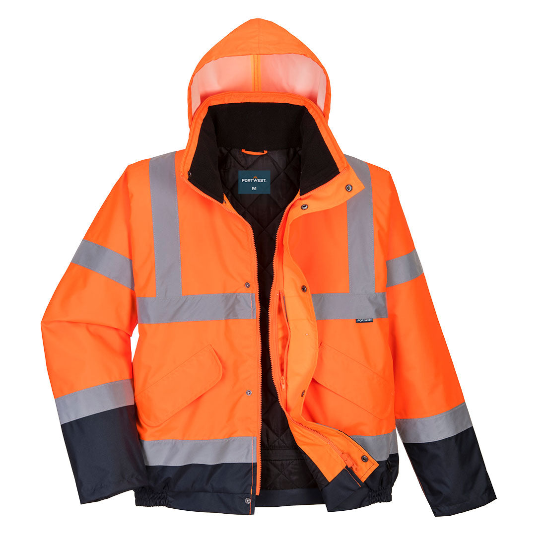 Jachetă de protecție Portwest S266 Contrast Bomber Hi-Vis, Portocaliu/Bleumarin
