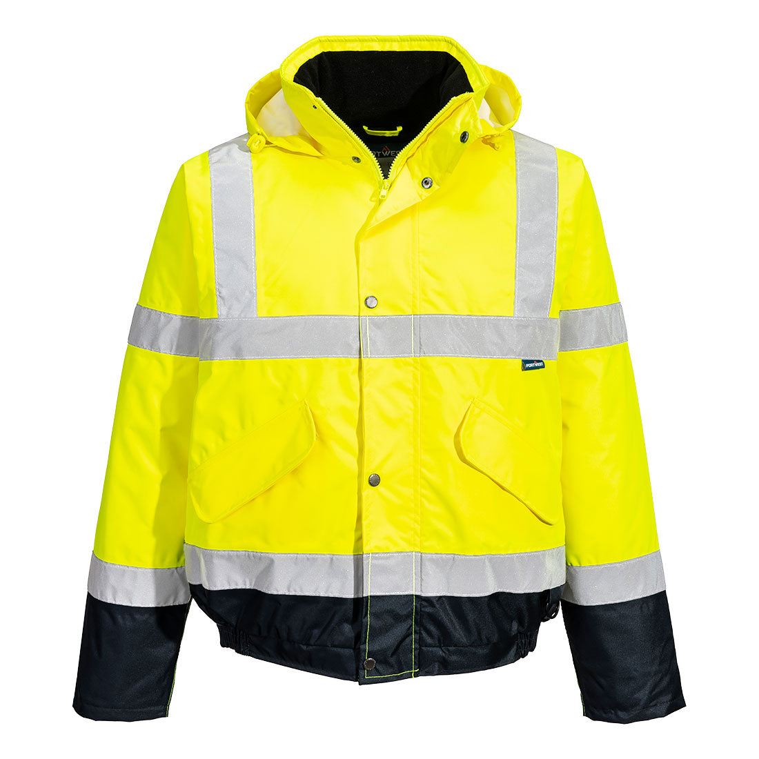 Jachetă de protecție Portwest S266 Contrast Bomber Hi-Vis, Galben/Bleumarin