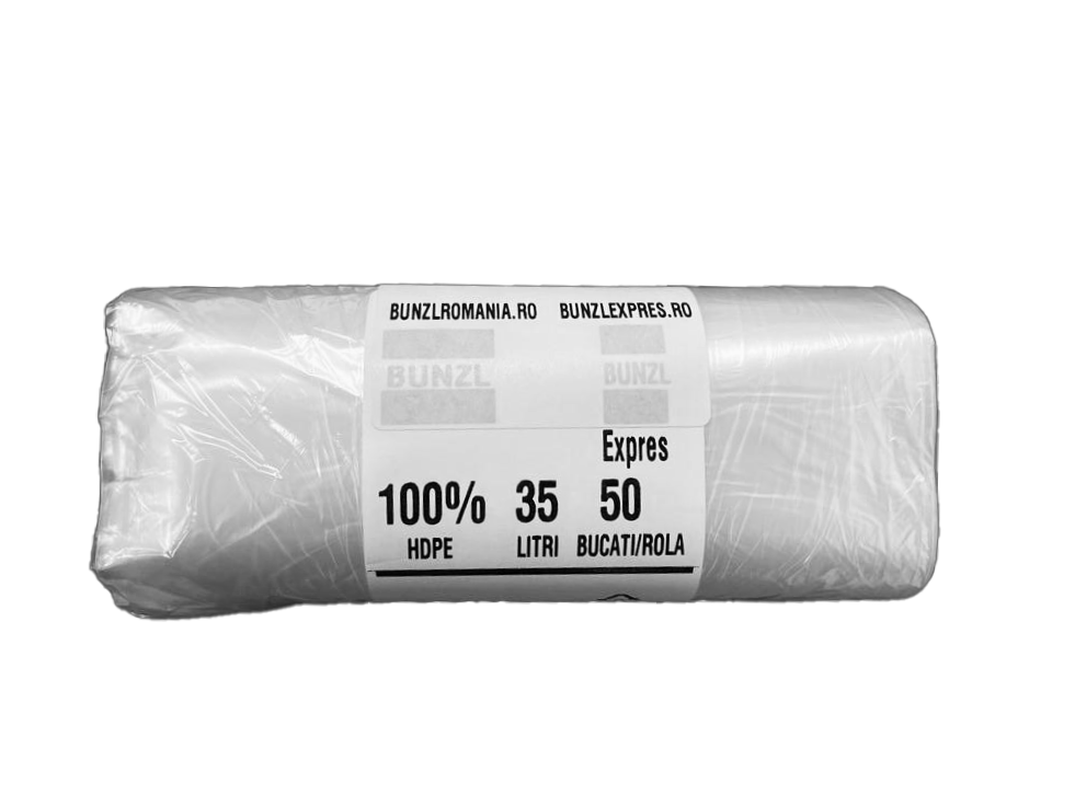 Saci menajeri transparenți 35L 50 buc/ rolă