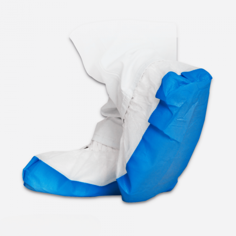 Acoperitori încălțăminte Prime Source din PP/CPE cu talpă întărită, albastru/alb