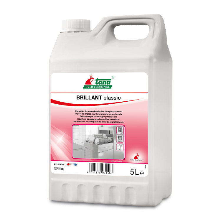 BRILLANT classic - Agenți de clătire pentru mașinile de spălat vase industriale eficient pentru apă dedurizată