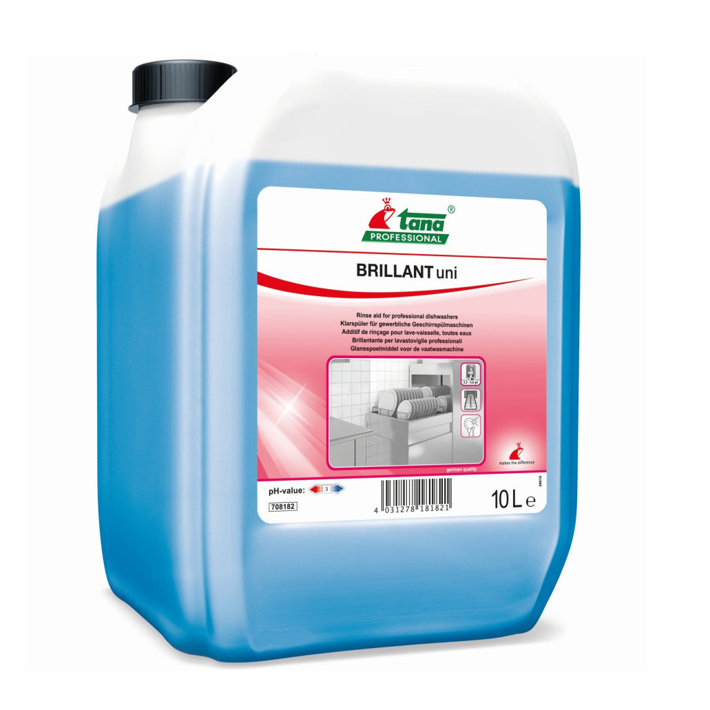 BRILLANT Uni - Agenți de clătire Eco pentru mașini de spălat vase industriale eficient pentru orice duritate a apei