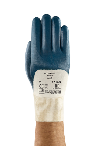 Manșetă tricotată și căptușeală din bumbac interlock ale mănușilor Ansell ActivArmr HyLite 47-400 disponibile la Bunzl Romania