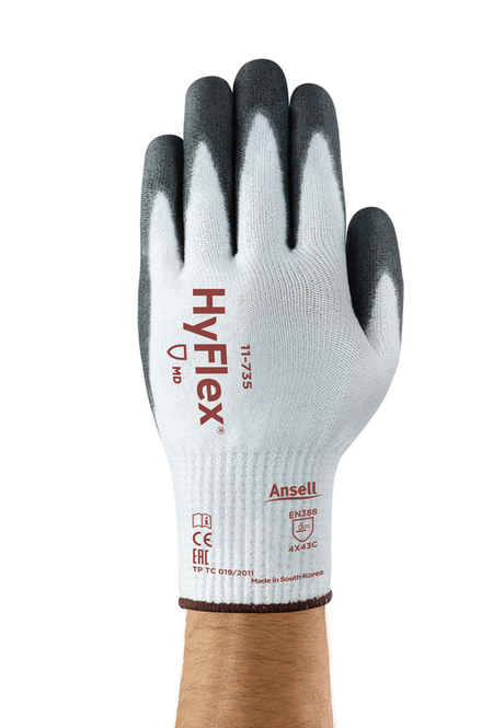 Material INTERCEPT pentru rezistenta la taiere al manusilor Ansell HyFlex 11-735 disponibile la Bunzl Romania