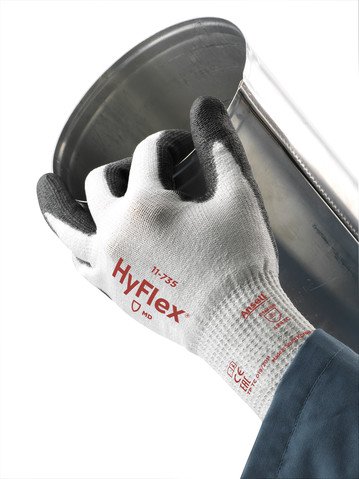 Palmă cu acoperire din poliuretan a manusilor Ansell HyFlex 11-735 disponibile la Bunzl Romania