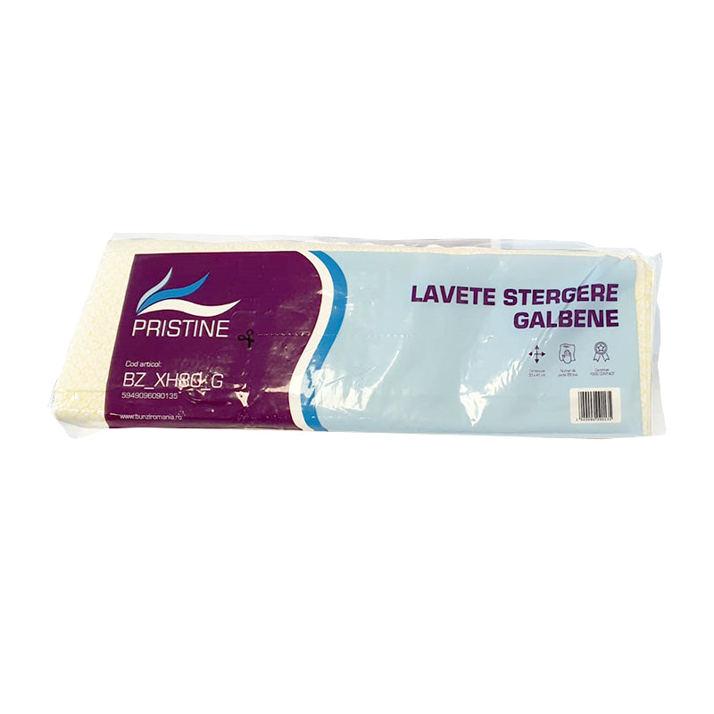Lavete netesute galbene Pristine pentru curatenie profesionala, 25 bucati