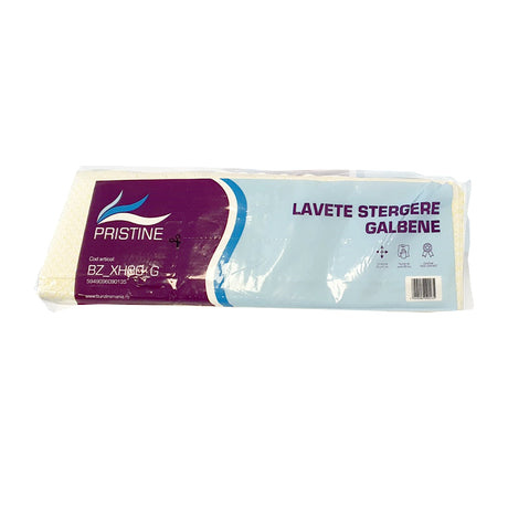 Lavete netesute galbene Pristine pentru curatenie profesionala, 25 bucati