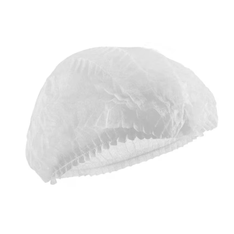 Capeline de unică folosință tip acordeon din PP, albe, 100 buc/pachet