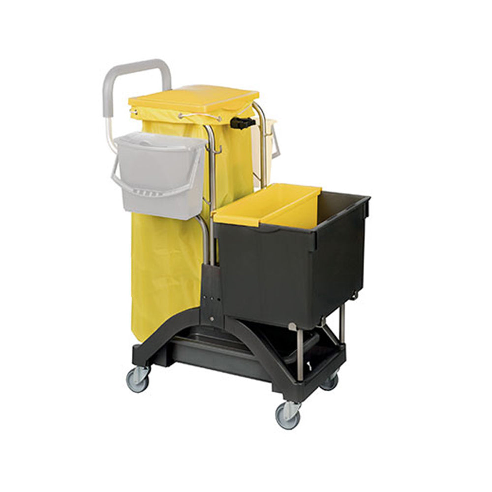 Cărucior mop Vermop AquvaVIZ Twixter DES, cu cuvă pentru dezinfectare, 35L