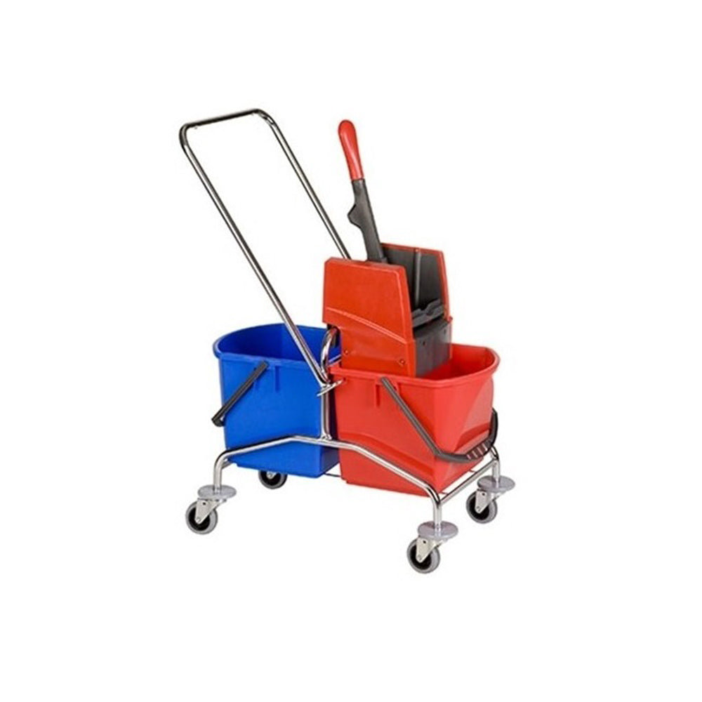 Cărucior mop Vermop Mistral, 2x17L, cu presă verticală VK4