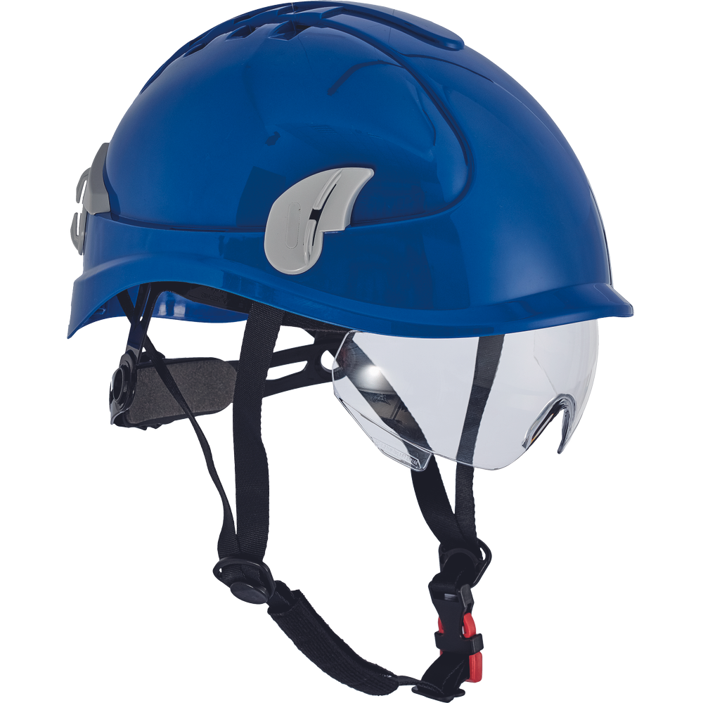 Cască de protecție cu vizor, ALPINWORKER albastră