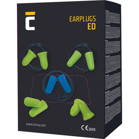 Antifoane interne cu șnur Cerva ED Comfort Plug SNR 34 dB, cutie 250 perechi