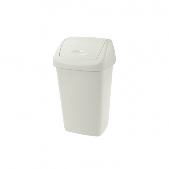 Coș de gunoi cu capac batant plastic alb 25L