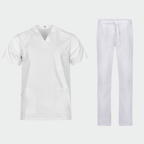 Costum medical de protecție Bwell COLOMBO Alb